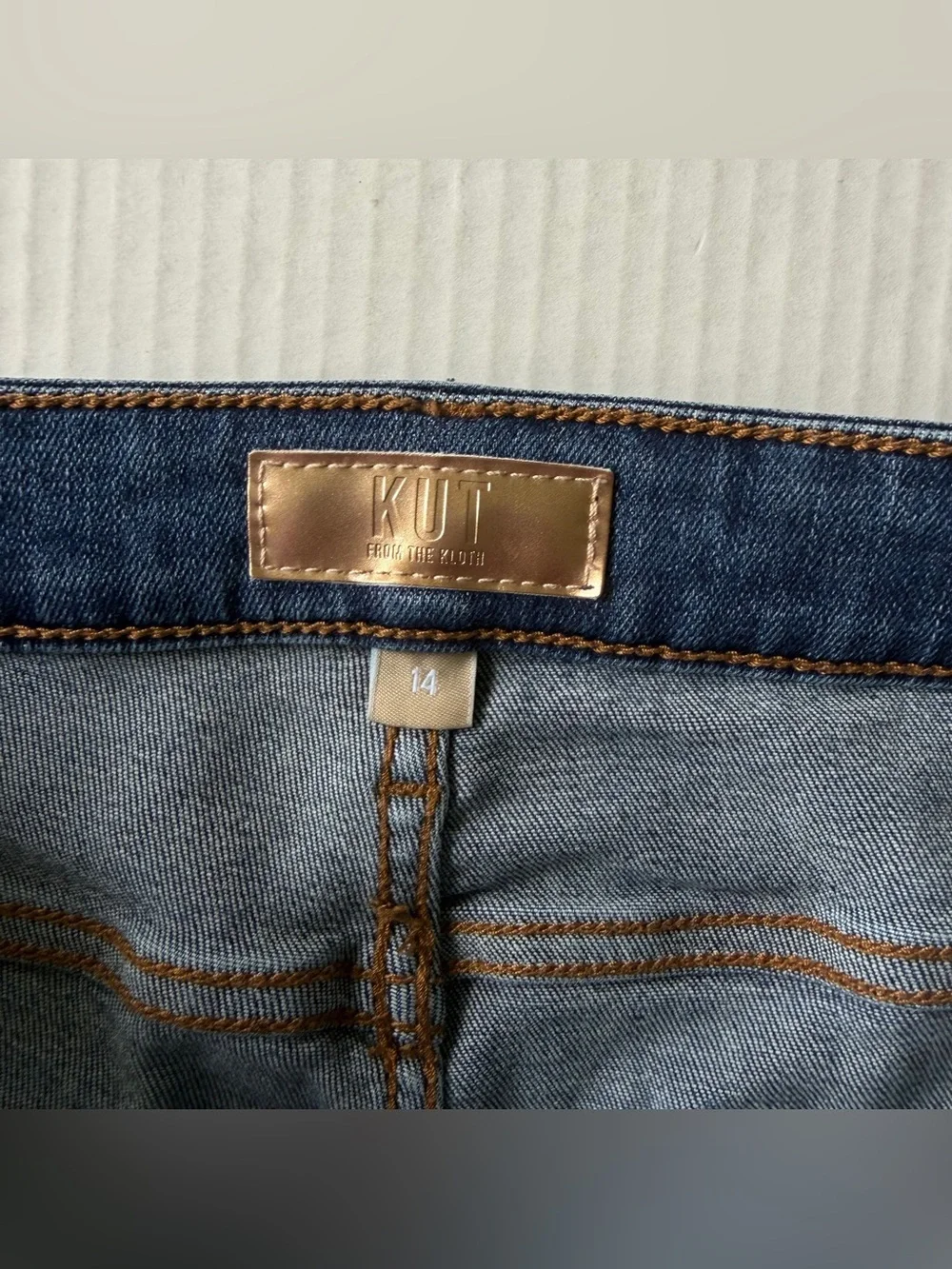 KUT‎ From The Kloth Stella Fab Ab Flare Jean High Rise Distressed Raw Hem Sz 14 - Picture 3 of 10